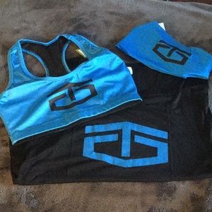 Goldsheep Set - Sports Bra, Muscle Tank & Headband
